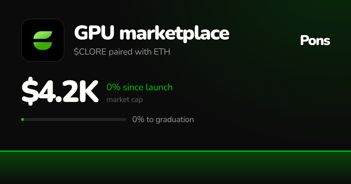 GPU marketplace (CLORE) · Pons